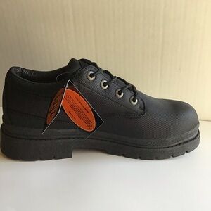 Men’s Oxford Casual Shoe Lugz Drifter Lo Ballistic in Black Canvas Size 9D